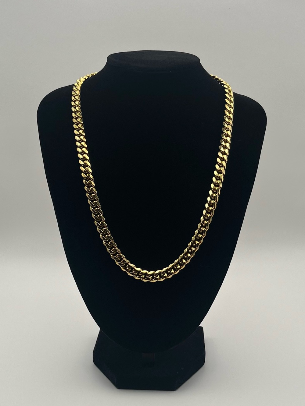 8MM Miami Cuban Chain Necklace Gold Tone 20”